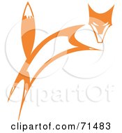 Poster, Art Print Of Tribal Design Of A Leaping Fox