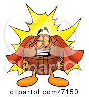 Poster, Art Print Of Basketball Mascot Cartoon Character Dressed As A Super Hero