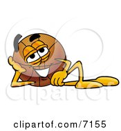 Poster, Art Print Of Basketball Mascot Cartoon Character Resting His Head On His Hand