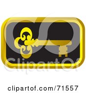 Royalty Free RF Clipart Illustration Of A Black And Golden Key Website Icon by Lal Perera
