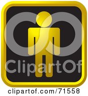 Royalty Free RF Clipart Illustration Of A Black And Golden Male Website Icon
