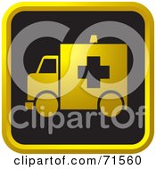 Royalty Free RF Clipart Illustration Of A Black And Golden Ambulance Website Icon