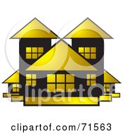 Royalty Free RF Clipart Illustration Of A Gold And Black Building