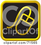 Royalty Free RF Clipart Illustration Of A Black And Golden Computer Mouse Website Icon by Lal Perera