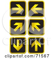 Royalty Free RF Clipart Illustration Of A Digital Collage Of Six Black And Golden Arrow Website Icons
