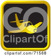Royalty Free RF Clipart Illustration Of A Black And Golden Airplane Website Icon
