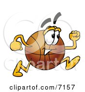 Poster, Art Print Of Basketball Mascot Cartoon Character Running