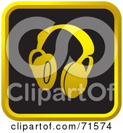 Poster, Art Print Of Black And Golden Headphones Website Icon