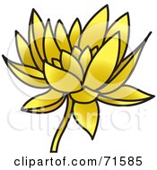 Royalty Free RF Clipart Illustration Of A Golden Lotus Flower by Lal Perera