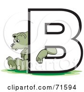 Royalty Free RF Clipart Illustration Of A Bear Sitting With The Letter B