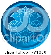 Poster, Art Print Of Blue Circular Ganesha Icon