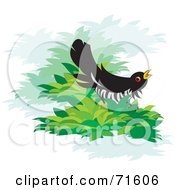 Royalty Free RF Clipart Illustration Of A Singing Cuckoo Bird On A Branch by Lal Perera