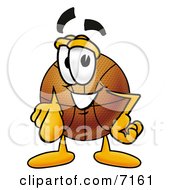 Basketball Mascot Cartoon Character Pointing At The Viewer