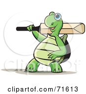 Poster, Art Print Of Sporty Tortoise With A Cricket Bat