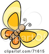 Poster, Art Print Of Flying Orange And Brown Butterfly