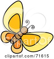 Royalty Free RF Clipart Illustration Of A Flying Orange And Brown Butterfly