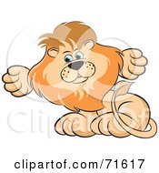 Poster, Art Print Of Male Lion Sitting And Shrugging