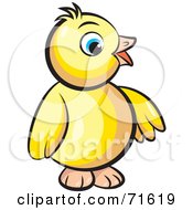 Royalty Free RF Clipart Illustration Of A Happy Yellow Baby Bird