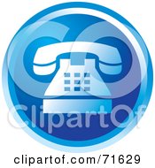 Royalty Free RF Clipart Illustration Of A Blue Circular Telephone Icon