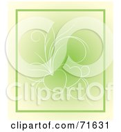 Royalty Free RF Clipart Illustration Of A Green Heart Floral Design