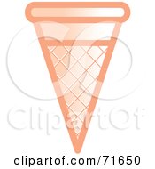 Royalty Free RF Clipart Illustration Of A Waffle Cone Without Ice Cream by Lal Perera