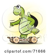 Royalty Free RF Clipart Illustration Of A Sporty Tortoise Skateboarding by Lal Perera