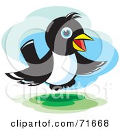 Royalty Free RF Clipart Illustration Of A Magpie Bird Hovering by Lal Perera #COLLC71668-0106