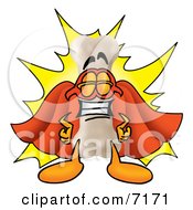 Clipart Picture Of A Bone Mascot Cartoon Character Dressed As A Super Hero by Toons4Biz