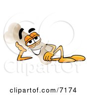 Bone Mascot Cartoon Character Resting His Head On His Hand