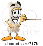 Bone Mascot Cartoon Character Holding A Pointer Stick