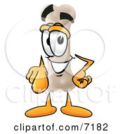 Clipart Picture Of A Bone Mascot Cartoon Character Pointing At The Viewer