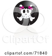 Poster, Art Print Of Black Female Skull Icon With A Reflection