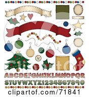 Poster, Art Print Of Digital Collage Of Christmas Design Elements