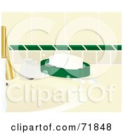 Poster, Art Print Of White Bar Of Soap In A Dish By A Sink