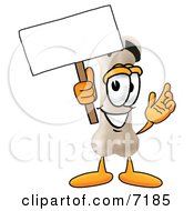 Bone Mascot Cartoon Character Holding A Blank Sign