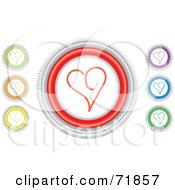 Poster, Art Print Of Digital Collage Of Colorful Round Heart Website Buttons