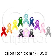 Royalty Free RF Clipart Illustration Of A Digital Collage Of An Array Of Awareness Ribbons