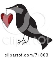Crow Carrying A Heart