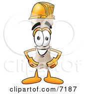 Bone Mascot Cartoon Character Wearing A Helmet