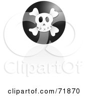 Royalty Free RF Clipart Illustration Of A Black Skull Icon With A Reflection by inkgraphics