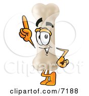 Poster, Art Print Of Bone Mascot Cartoon Character Pointing Upwards