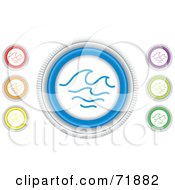 Royalty Free RF Clipart Illustration Of A Digital Collage Of Colorful Round Waves Website Buttons