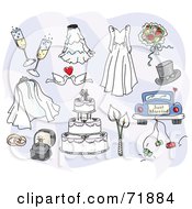 Digital Collage Of Wedding Day Items