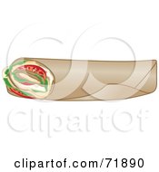 Poster, Art Print Of Fresh Turkey Wrap Sandwich