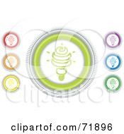 Poster, Art Print Of Digital Collage Of Colorful Round Light Bulb Website Buttons