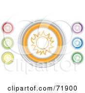 Poster, Art Print Of Digital Collage Of Colorful Round Sun Website Buttons