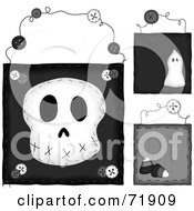 Digital Collage Of Hanging Skull Door Signs