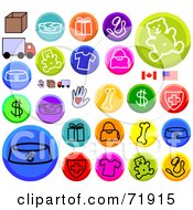 Royalty Free RF Clipart Illustration Of A Digital Collage Of Colorful Dog Item Icons