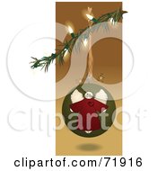 Poster, Art Print Of Folk Styled Angel Christmas Bauble Suspended From A Branch