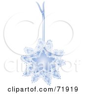 Royalty Free RF Clipart Illustration Of A Blue Star Christmas Tree Ornament